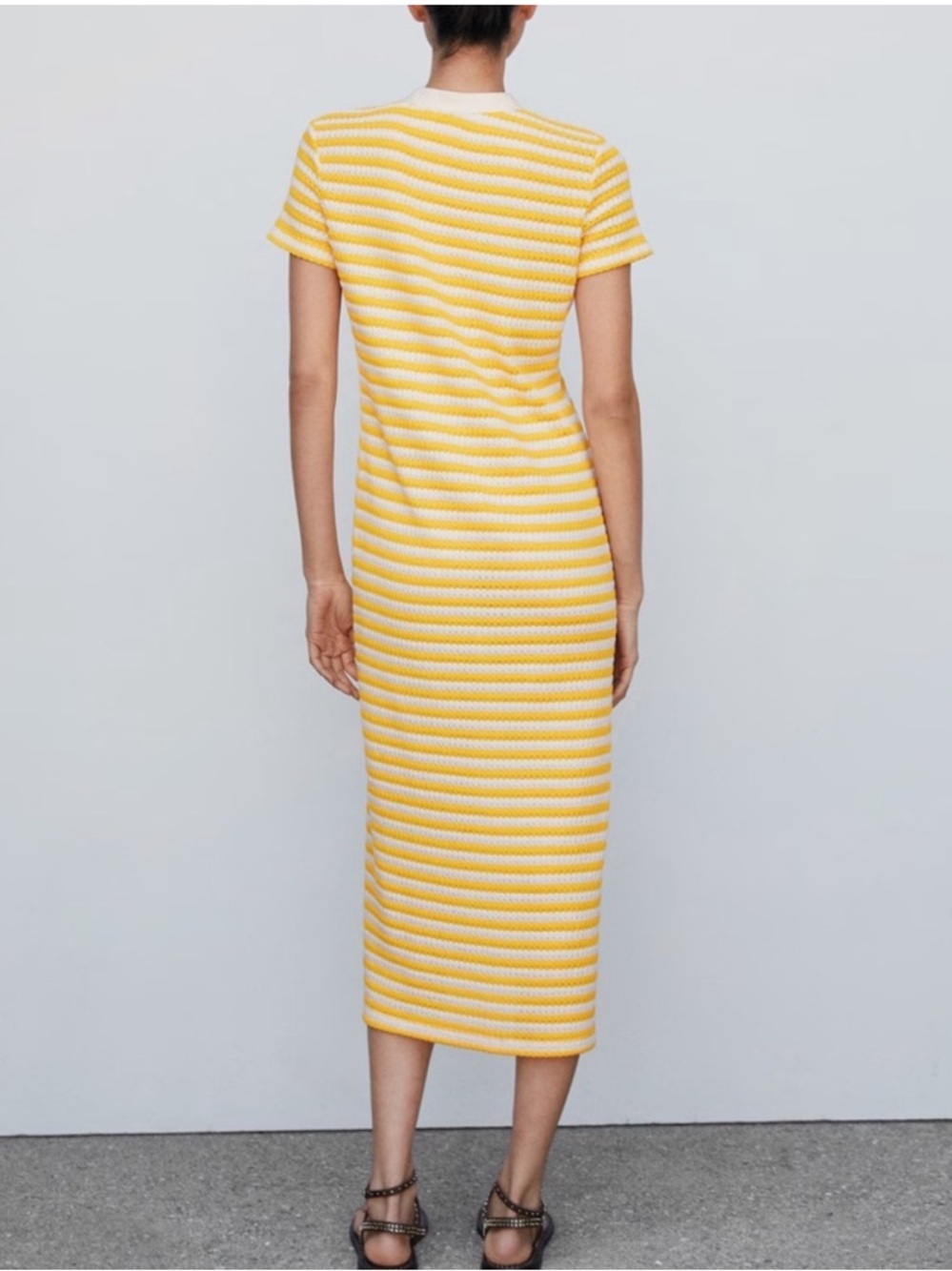 Mango Crochet Striped Midi Dress - Picture 3 of 10